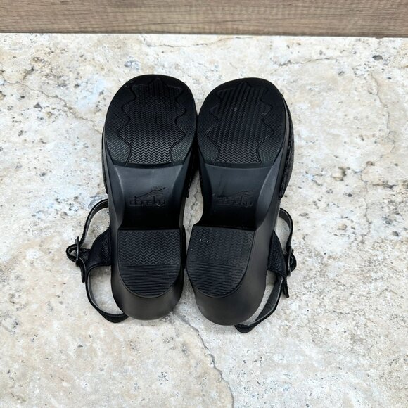 Dansko Shoes Womens Size 38 US 7.5- 8 Black Leather Sam Mary Jane Buckle - Picture 6 of 10